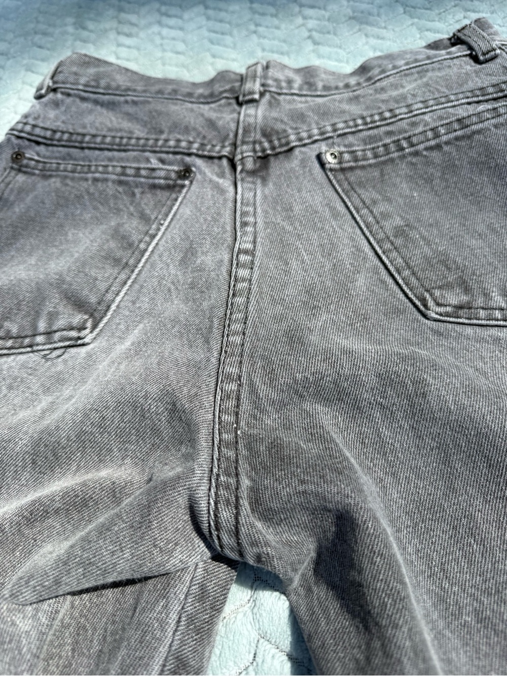 Vintage 80s Gitano High Waisted Mom Jeans Gray Acid Wash Tapered Leg Zip Ankle - Picture 4 of 15